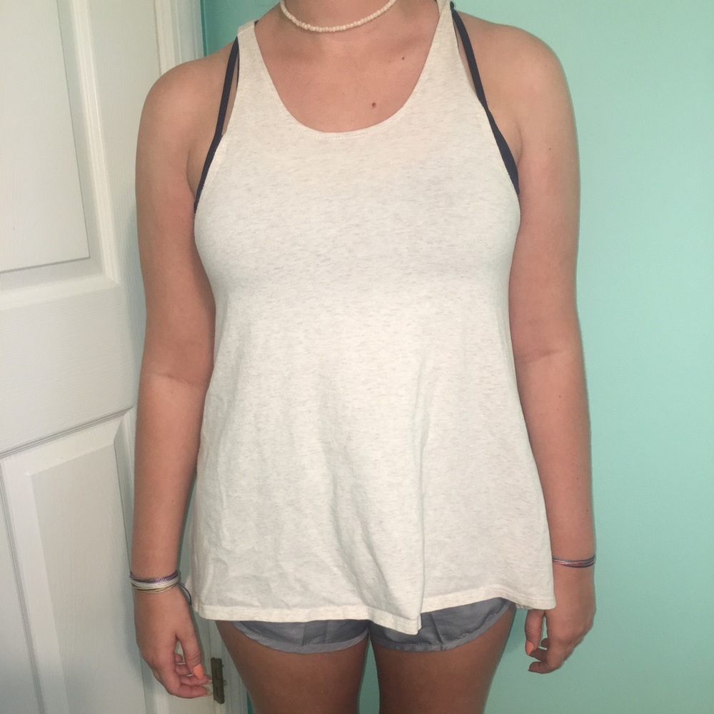 cream colored t-back tank top from belk